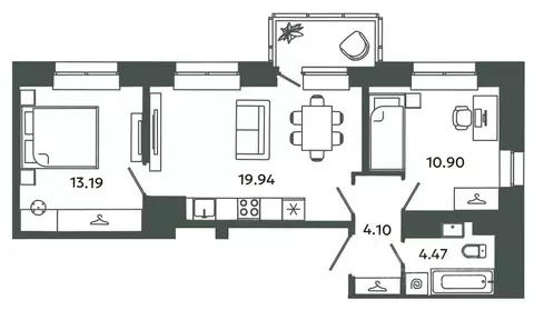 2-к кв. Ленинградская область, Ломоносовский район, Аннинское ...
