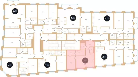 1-комнатная квартира: Уфа, жилой комплекс Зорге Премьер (62.48 м)