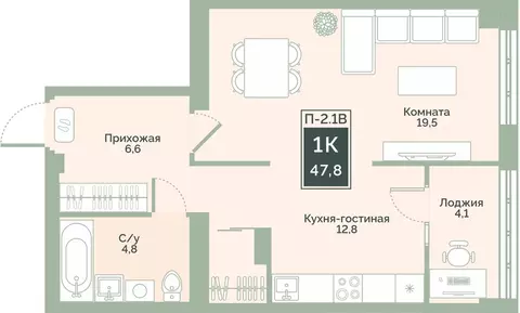 1-к кв. Курганская область, Курган Заозерный жилрайон, 6А мкр, ул. ...