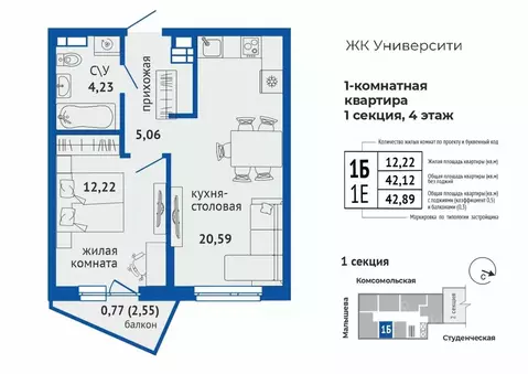 1-к кв. Свердловская область, Екатеринбург Втузгородок жилрайон,  ...