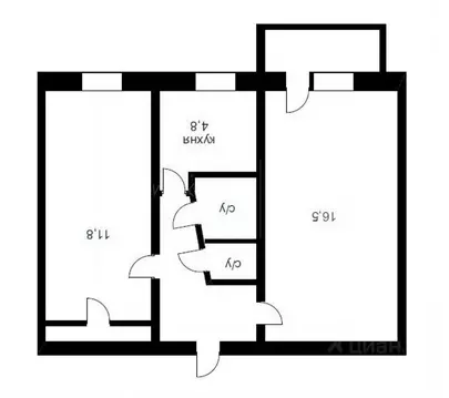 2-к кв. Тюменская область, Тюмень Тарманы мкр, ул. Малышева, 22 (43.0 ...