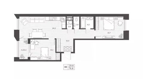 2-к кв. Дагестан, Дербент Эффект Визионер жилой комплекс (76.79 м)