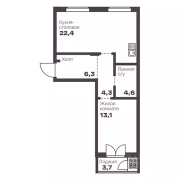 1-к кв. Челябинская область, Челябинск просп. Ленина, 19В (50.7 м)