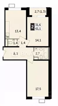 2-к кв. Московская область, Ленинский городской округ, пос. Битца ...