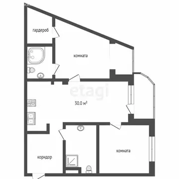 2-комнатная квартира: Тюмень, Харьковская улица, 59/4 (88 м)