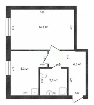 1-к кв. Вологодская область, Вологда Республиканская ул., 36 (27.8 м)