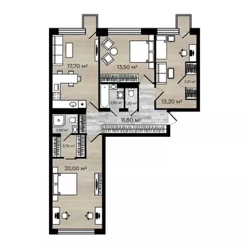 3-к кв. Ярославская область, Ярославский муниципальный округ, пос. ...