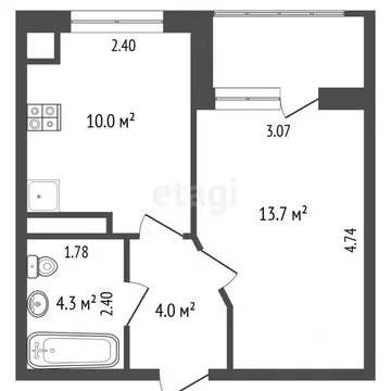 1-к кв. Ростовская область, Ростов-на-Дону просп. 40-летия Победы, ...