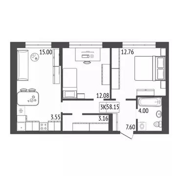 3-к кв. Красноярский край, Красноярск Тихие Зори мкр, Премьер Парк ...