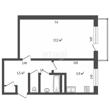 1-к кв. Костромская область, Кострома Малышково мкр, проезд ...