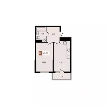 1-к кв. Ростовская область, Аксайский район, Щепкинское с/пос, пос. ...