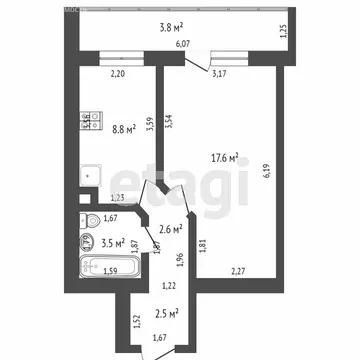 1-комнатная квартира: Йошкар-Ола, улица Йывана Кырли, 31 (38.7 м)