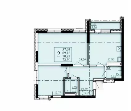 2-к кв. Башкортостан, Уфа Затон-Восточный жилрайон, Паруса жилой ...