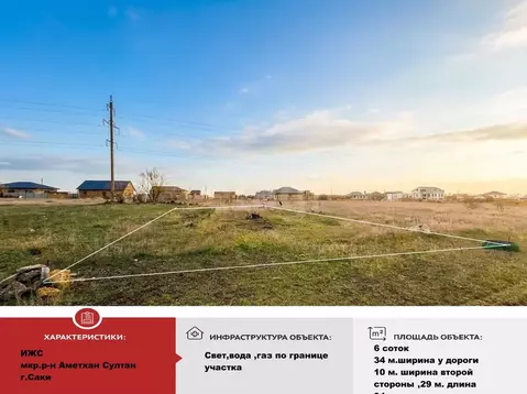 Участок в Крым, Саки ул. Изета Юнусова (6.0 сот.)