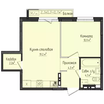 1-к кв. Удмуртия, Завьяловский район, с. Первомайский ул. Строителя ...