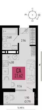 1-к кв. Ростовская область, Аксай  (21.62 м)