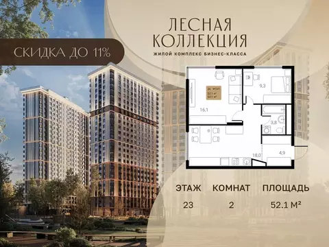 2-к кв. Московская область, Химки Лесная Коллекция жилой комплекс ...