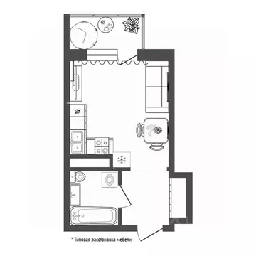 Студия Тюменская область, Тюмень ул. Тальниковая, 3 (21.2 м)