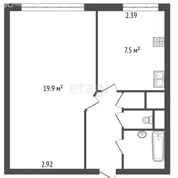 1-комнатная квартира: Санкт-Петербург, Витебский проспект, 35 (36.5 м)