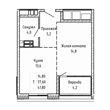 2-к кв. Приморский край, Владивосток Днепровская ул., 25к5 (41.8 м)