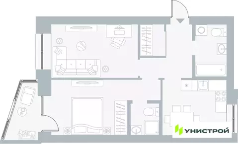 2-к кв. Пермский край, Пермь Рионская ул., 4А (56.68 м)