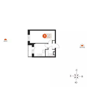 1-к кв. Тверская область, Конаковский муниципальный округ, Редкино пгт ...