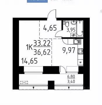 Студия Томская область, Томский район, д. Кисловка, Левобережный мкр ...
