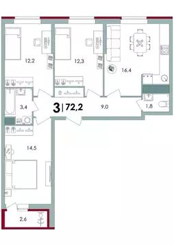 3-к кв. Тверская область, Калининский муниципальный округ, д. Батино  ...