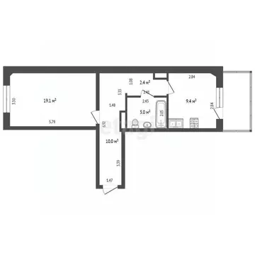 1-к кв. Саха (Якутия), Якутск ул. Каландаришвили, 21/1 (45.9 м)