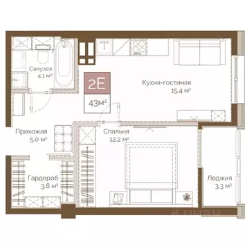 2-к кв. Приморский край, Владивосток Днепровский жилой комплекс (43.75 ...