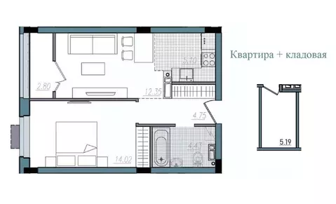2-к кв. Смоленская область, Смоленск ул. Александра Степанова (43.45 ...