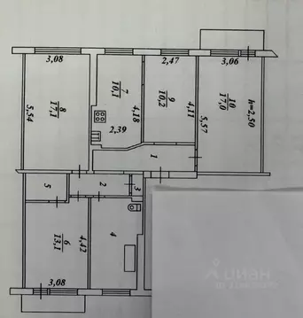 3-к кв. Мурманская область, Мурманск ул. Капитана Копытова, 43 (90.2 ...