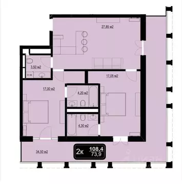 2-к кв. Краснодарский край, Анапа Пионерский просп. (108.4 м)