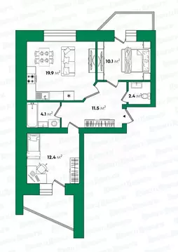 2-к кв. Кировская область, Киров Верхосунская ул., 24 (64.0 м)