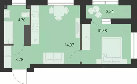 1-к кв. Свердловская область, Екатеринбург ул. Вильгельма де Геннина, ...
