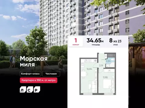1-к кв. Санкт-Петербург Морская миля жилой комплекс (34.65 м)