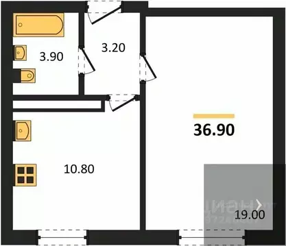 1-к кв. Воронежская область, Воронеж ул. Шидловского, 38 (36.9 м)