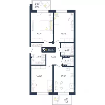 3-к кв. Красноярский край, Красноярск городской округ, пос. Солонцы, ...