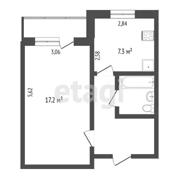 1-комнатная квартира: Омск, проспект Мира, 163к3 (36.7 м)