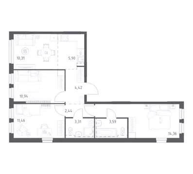 3-к кв. Башкортостан, Уфа ул. Рашита Манурова (66.73 м)