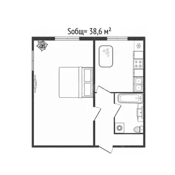 1-к кв. Брянская область, Брянск ул. Горбатова, 1 (38.6 м)