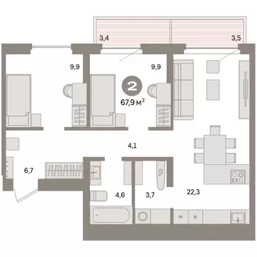 2-комнатная квартира: Екатеринбург, жилой район Сортировочный, ...