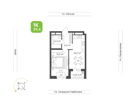 1-к кв. Башкортостан, Уфа Зеленая Роща жилрайон, Конди-Нова жилой ...