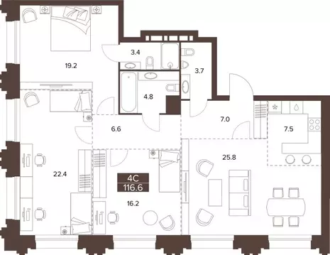 3-к кв. Алтайский край, Барнаул Социалистический просп., 97 (116.6 м)
