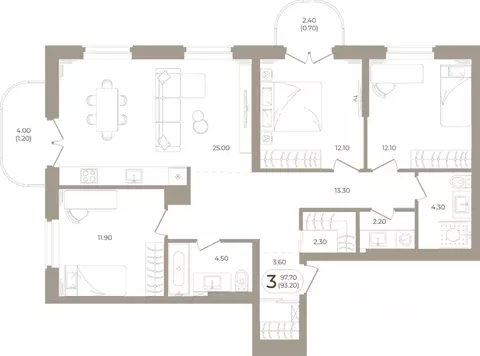 3-к кв. Башкортостан, Стерлитамак ул. Мира, 70 (93.2 м)