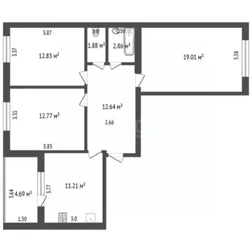 3-к кв. Башкортостан, Стерлитамакский район, Отрадовский сельсовет, с. ...