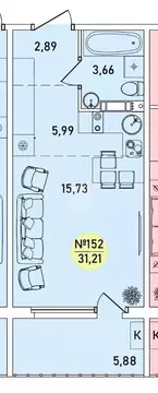 Студия Ярославская область, Ярославль 2-й мкр,  (31.21 м)