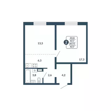 2-к кв. Кировская область, Киров Скандинавия жилой комплекс (47.7 м)