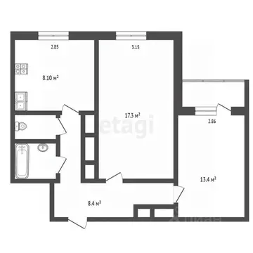 2-к кв. Ямало-Ненецкий АО, Новый Уренгой Мирный мкр, 1/6 (53.2 м)