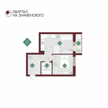 1-комнатная квартира: Тобольск, микрорайон 3Б, 6Бк2 (57.17 м)